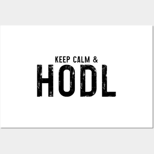 Hodl Design - Black Text. Posters and Art